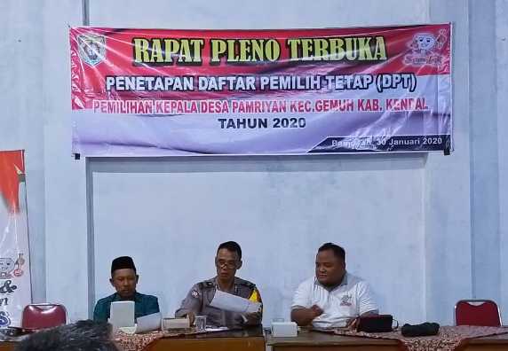 Rapat Pleno Terbuka Penetapan DPT Pilkades Desa Pamriyan di Gelar